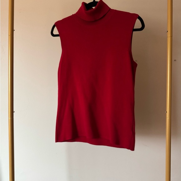 Designers Originals Tops - Sleeveless Red Turtleneck Top